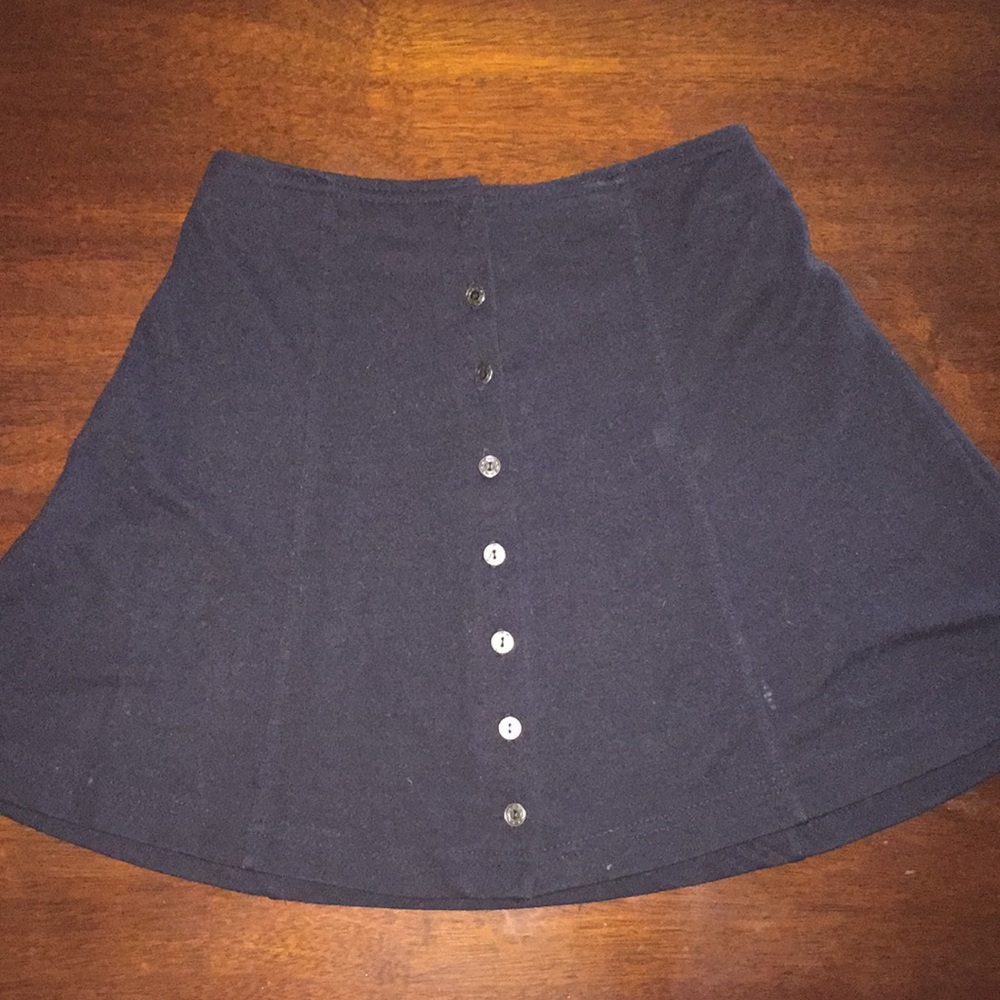 Black skater button down skirt